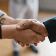 two people shaking hands