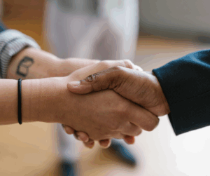 two people shaking hands